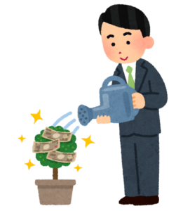 投資をしている人のイラスト