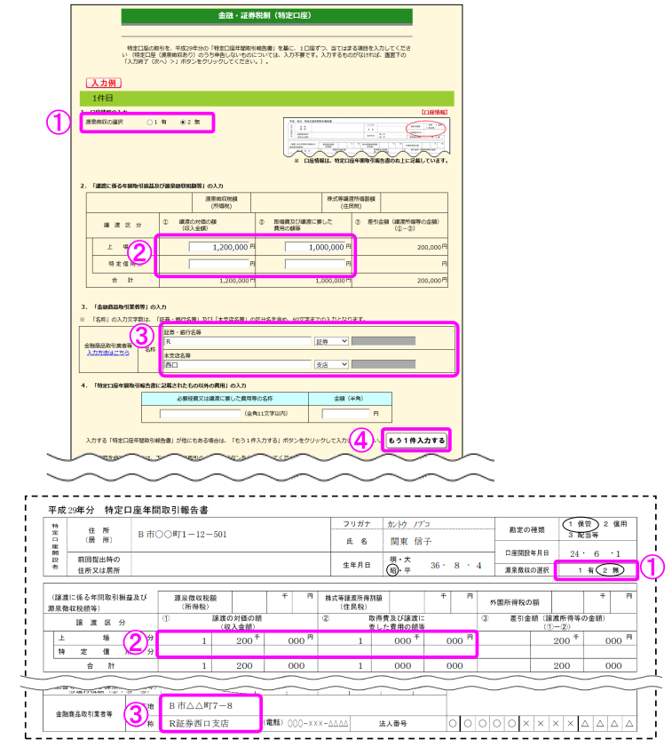特定口座の確定申告