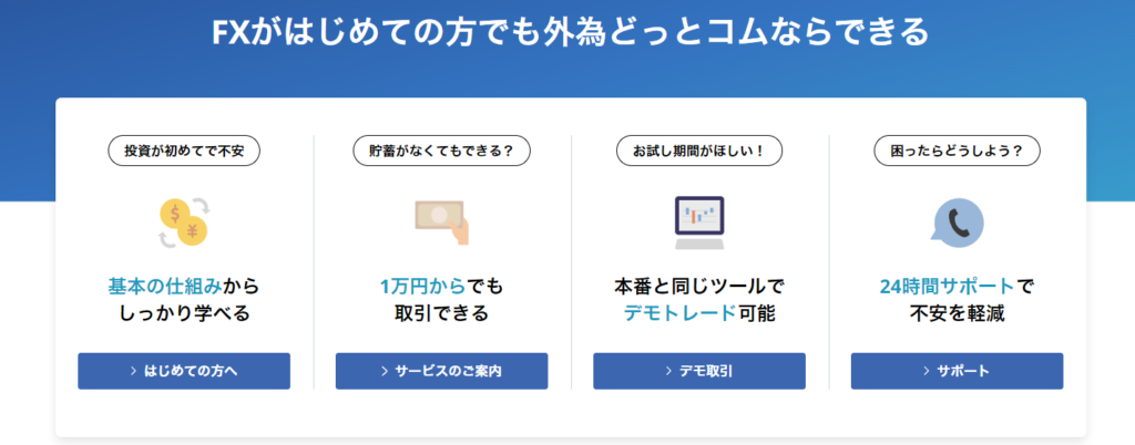 FXがはじめての方でも外為どっとコムならできる