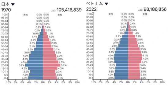 ベトナムの人口分布率
